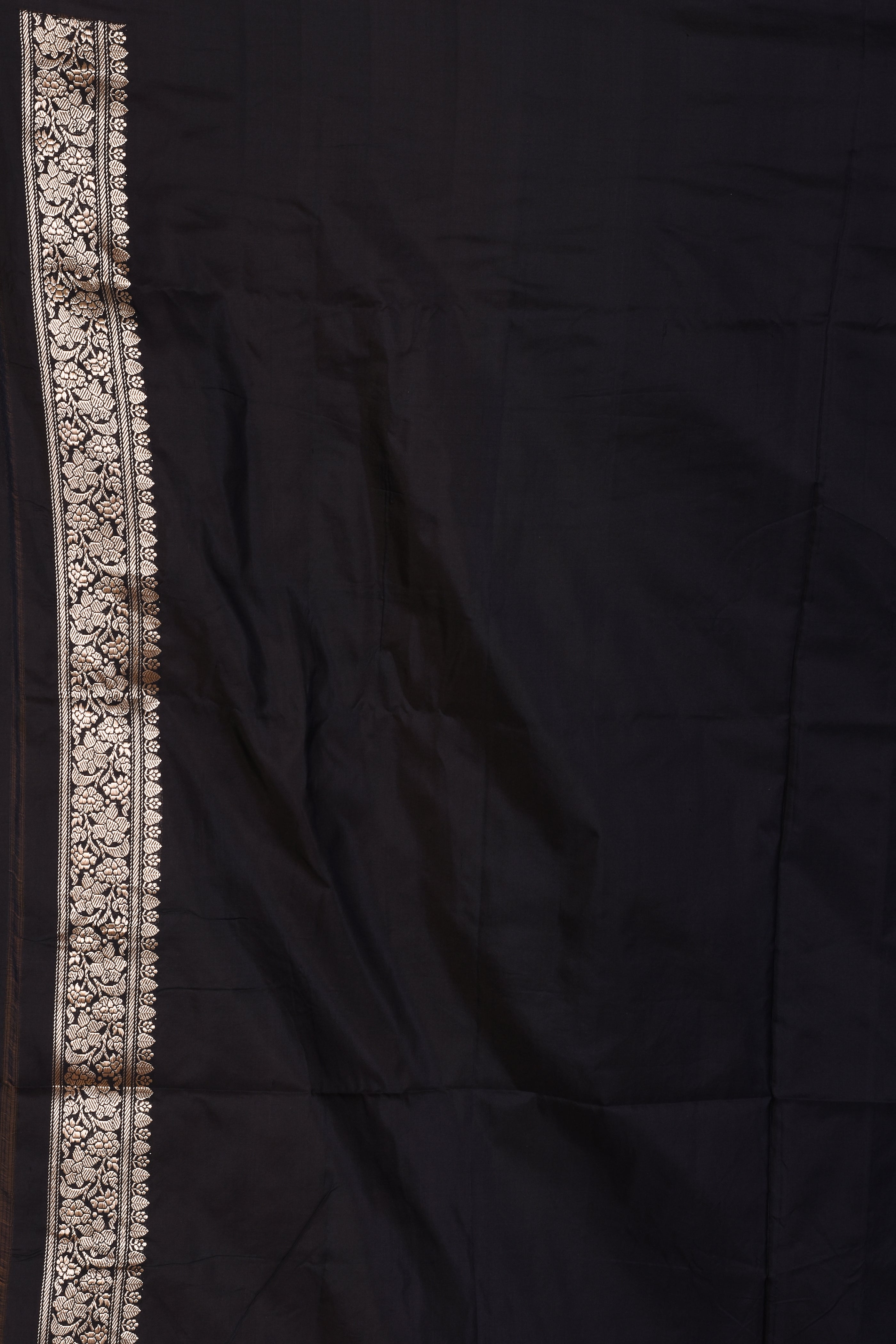 Black Pure Katan Saree with Golden Zari - Keya Seth Exclusive