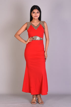 Gorgeous Red One-piece Bodycon Dress - Keya Seth Exclusive