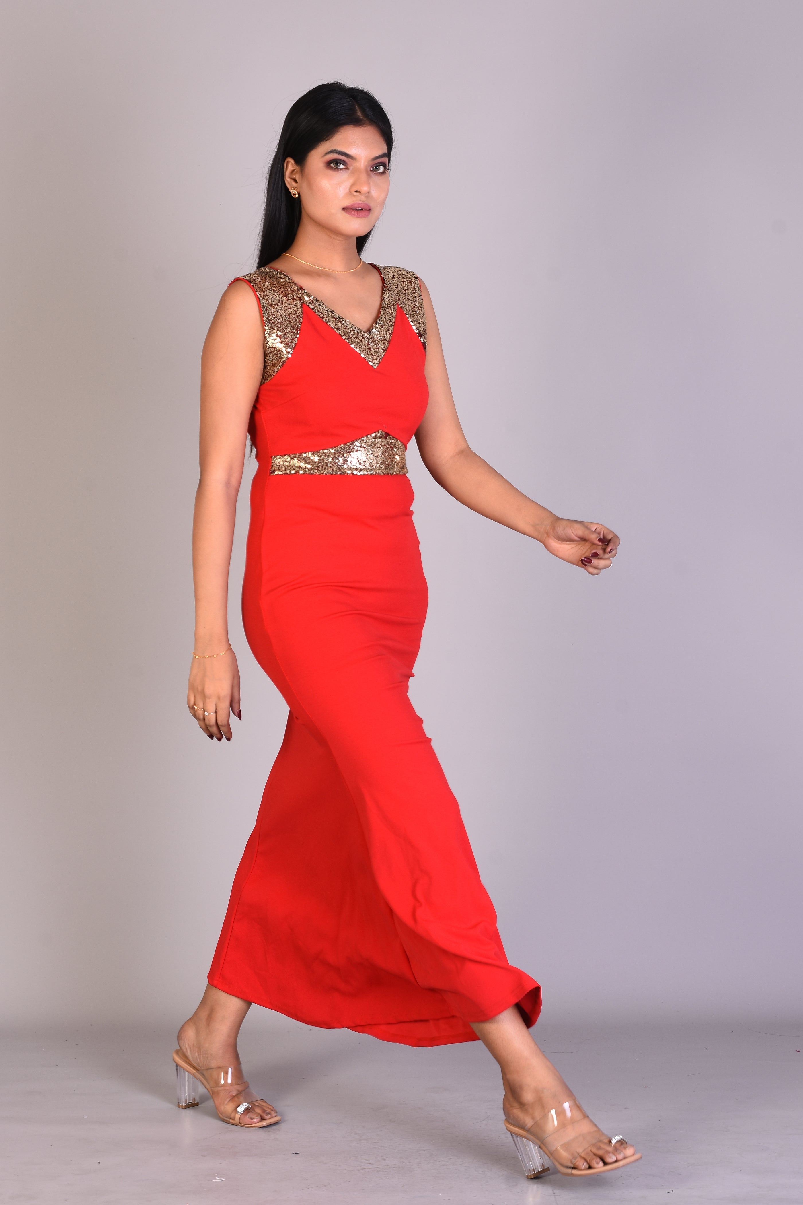Gorgeous Red One-piece Bodycon Dress - Keya Seth Exclusive
