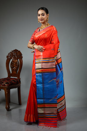Red Kalashetra Saree