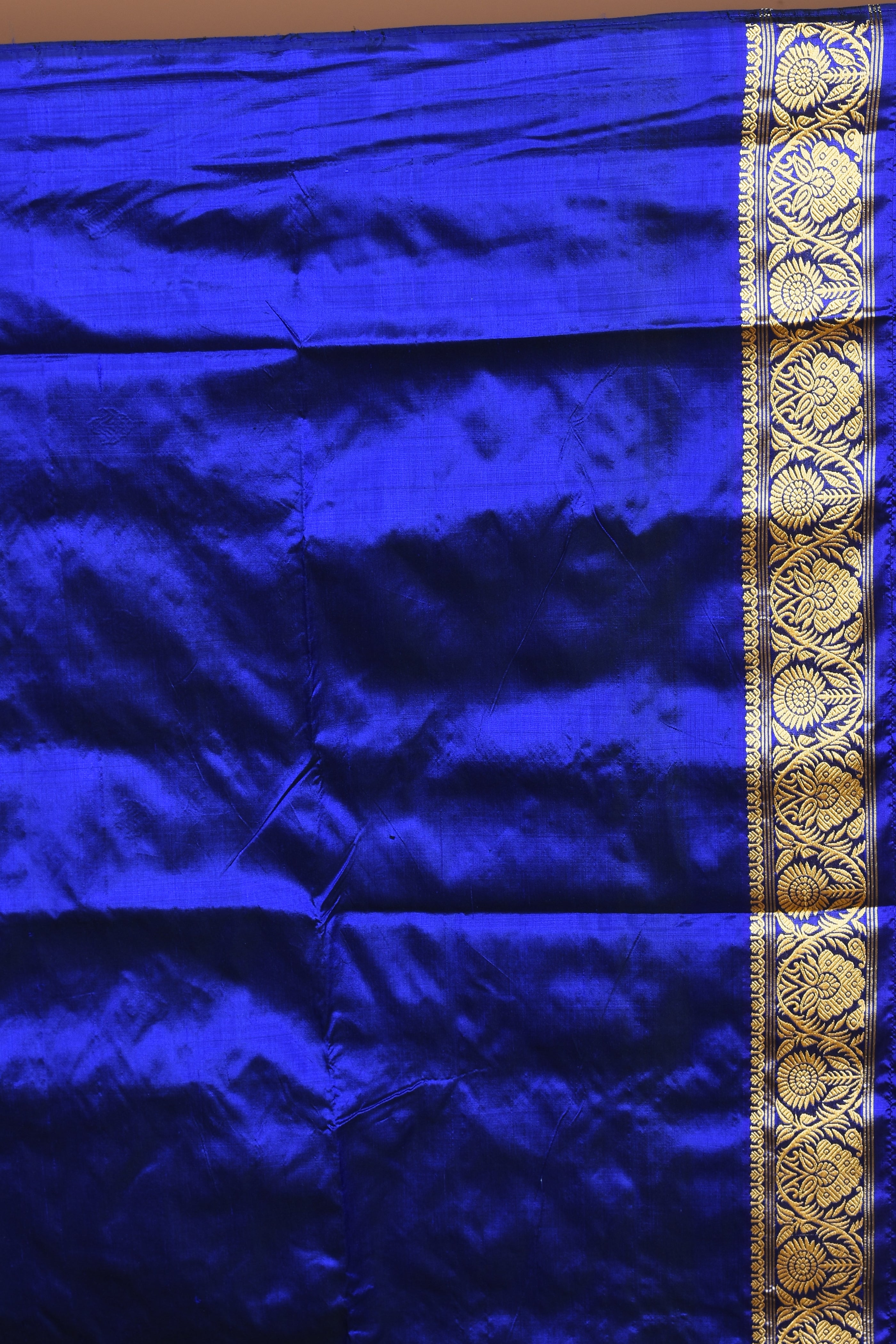 Royal Blue Pure Katan Silk Saree with Blouse Piece - Keya Seth Exclusive