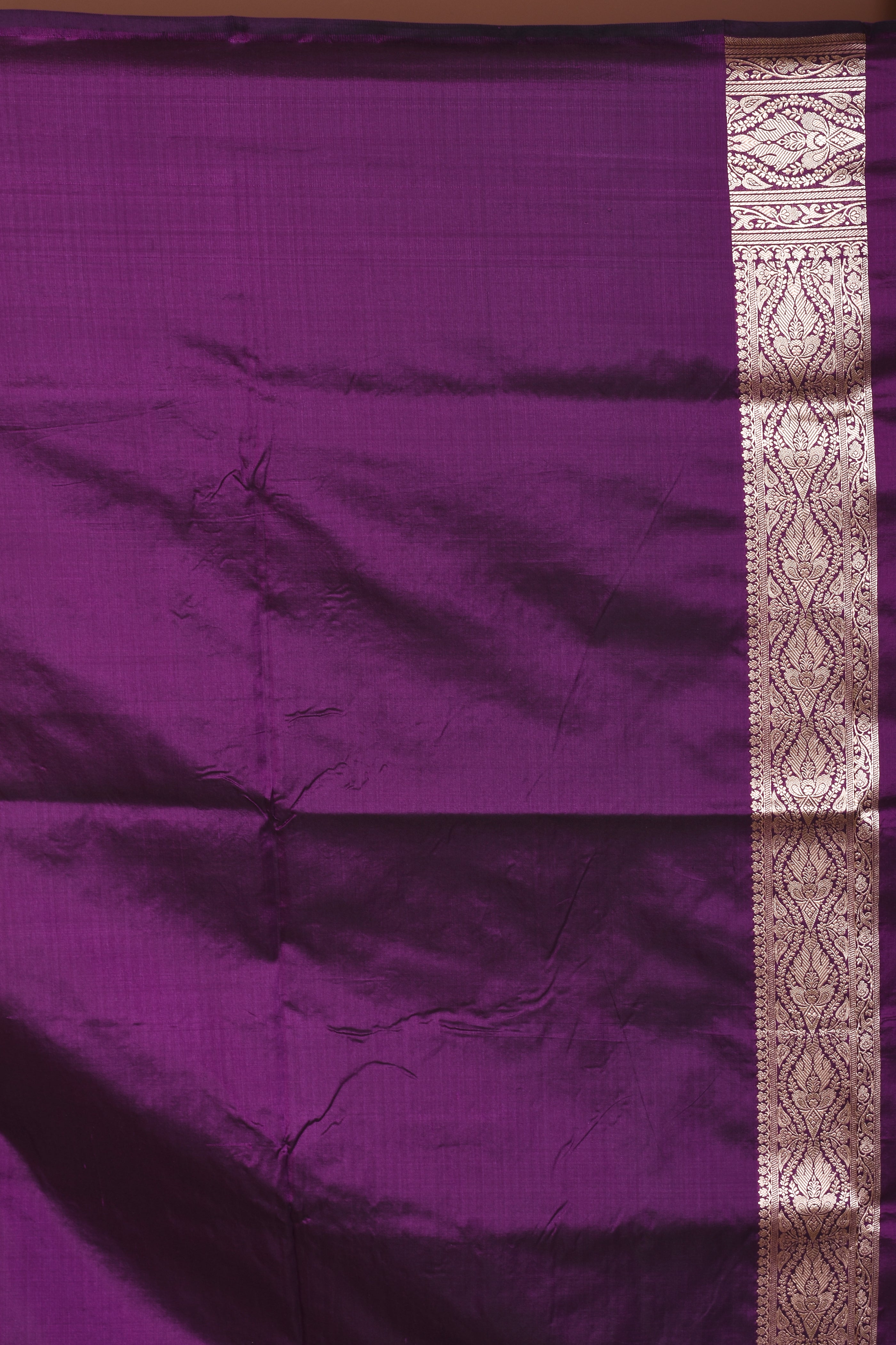 Purple Pure Katan Saree with Golden Zari - Keya Seth Exclusive