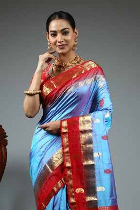 Blue Pure Kanjivaram Silk Saree