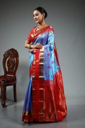 Blue Pure Kanjivaram Silk Saree