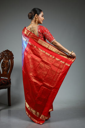 Blue Pure Kanjivaram Silk Saree