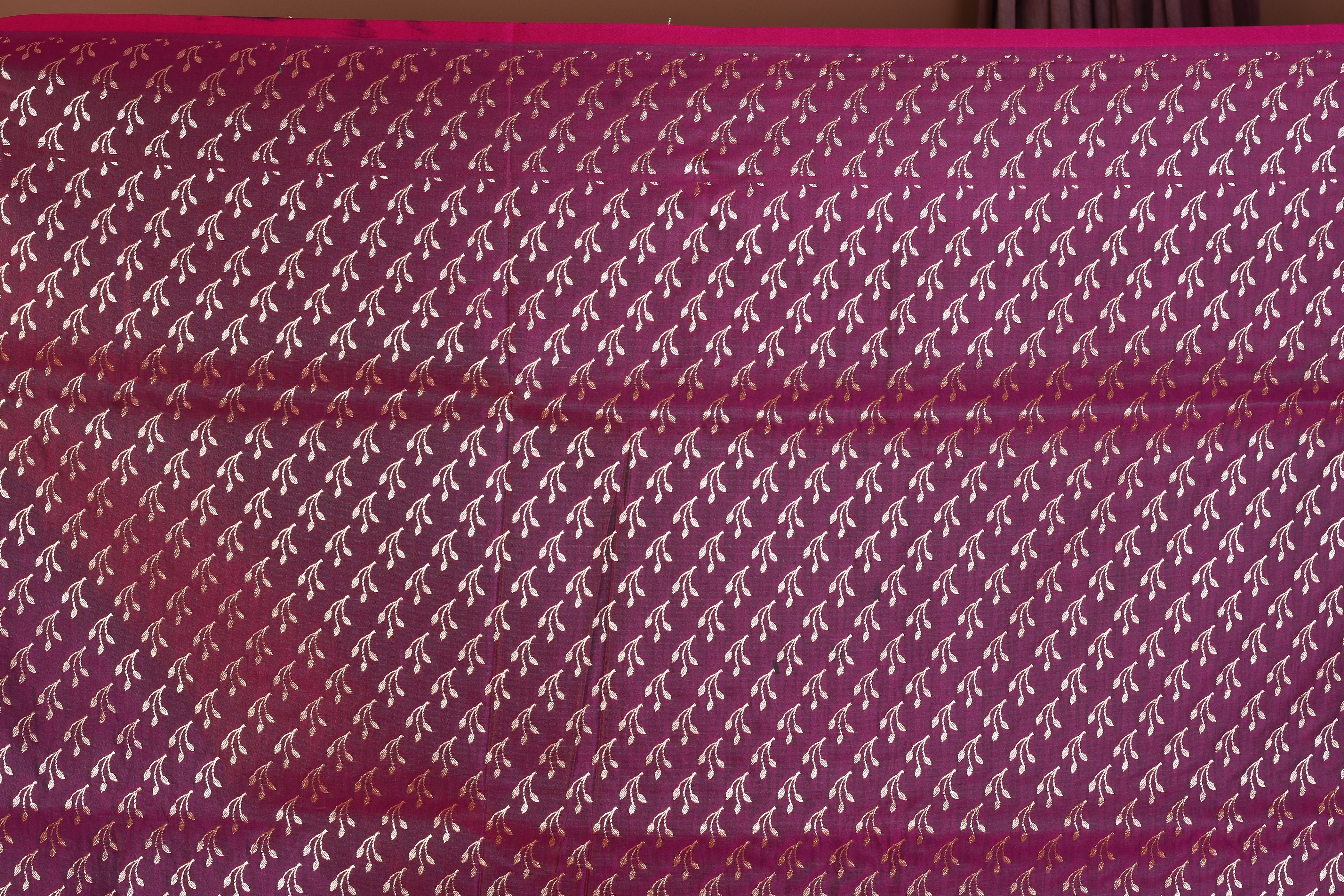 Magenta Blended Silk Saree with Golden Zari - Keya Seth Exclusive