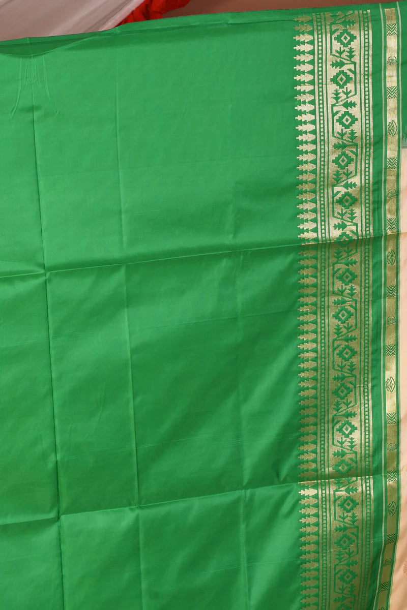 Offwhite Blended Silk Saree - Keya Seth Exclusive