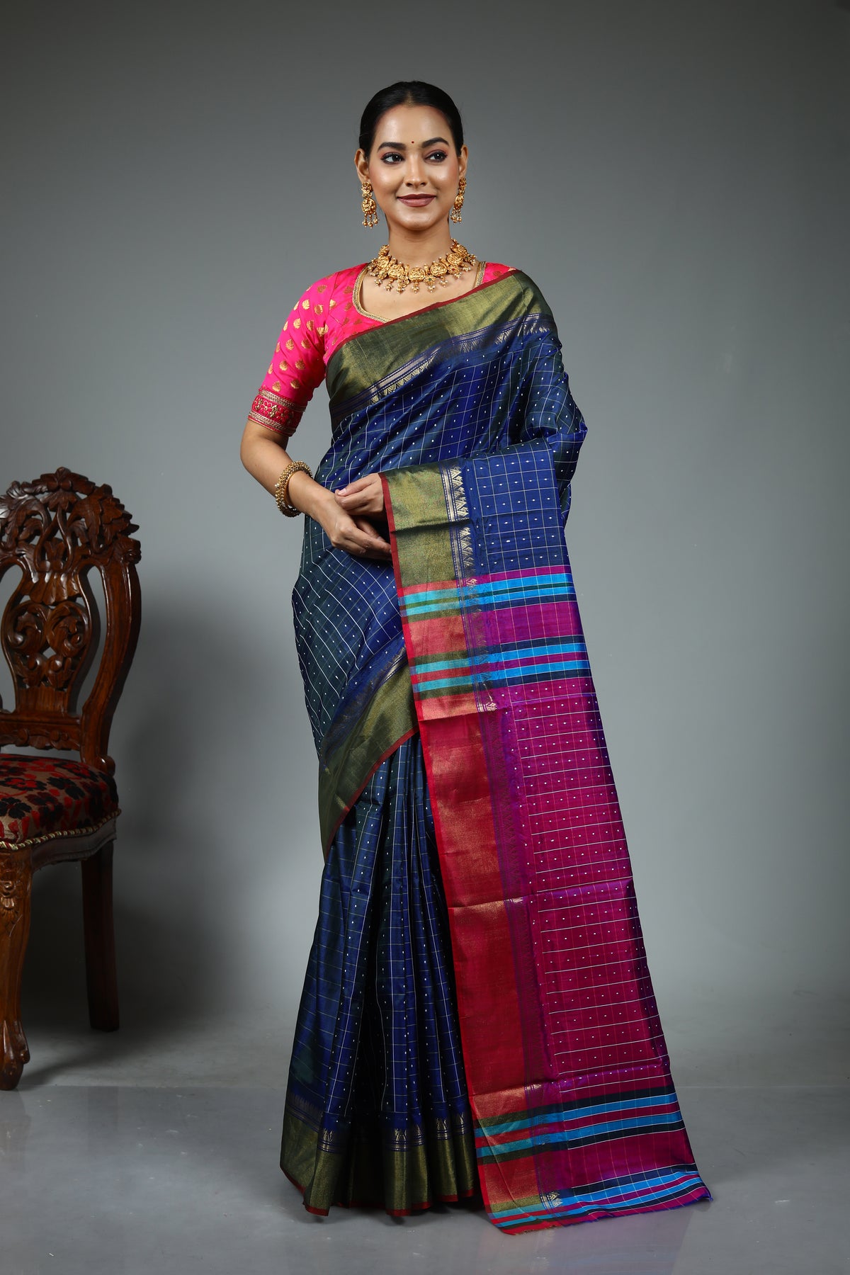 Blue Kalashetra Saree