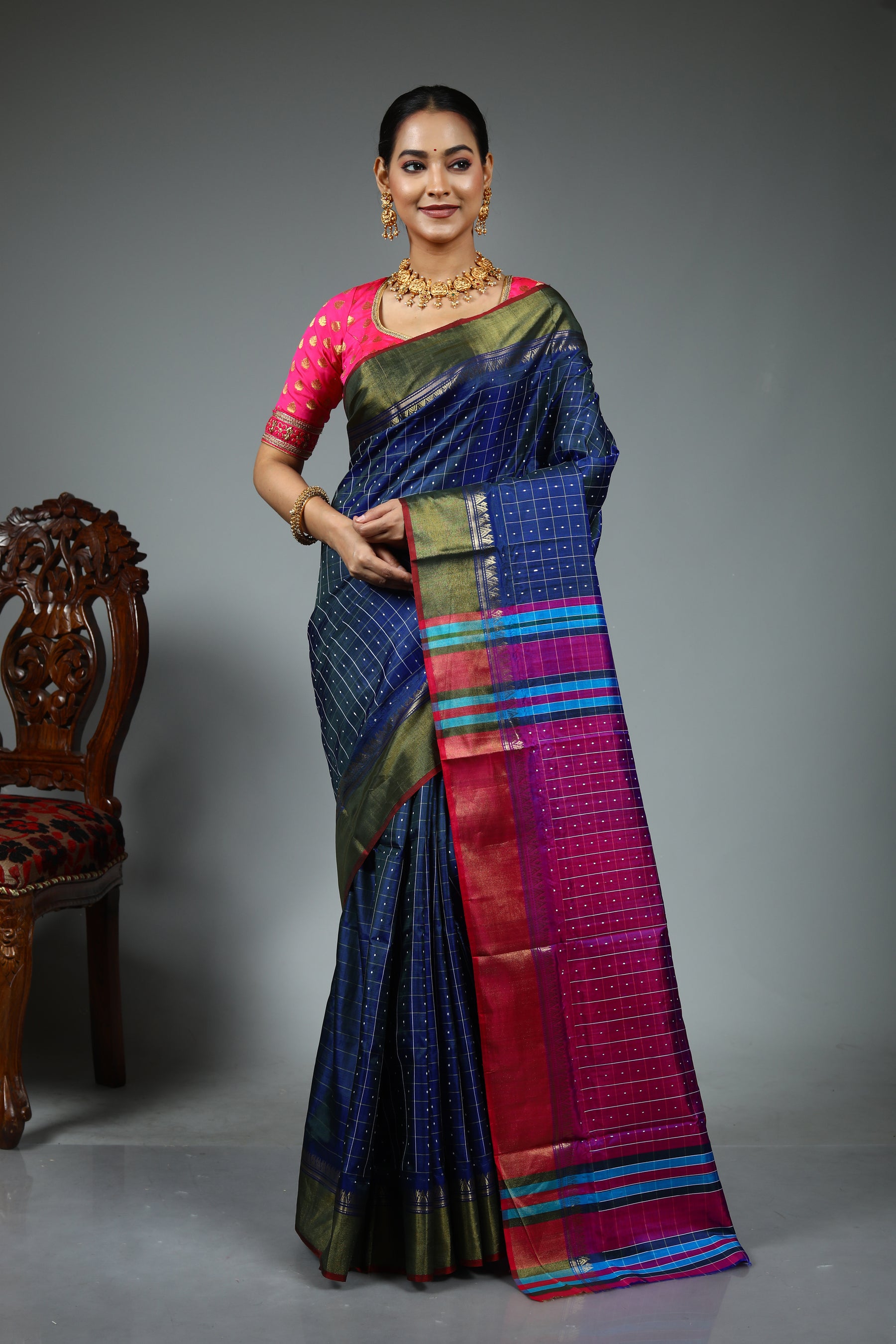 Blue Kalashetra Saree