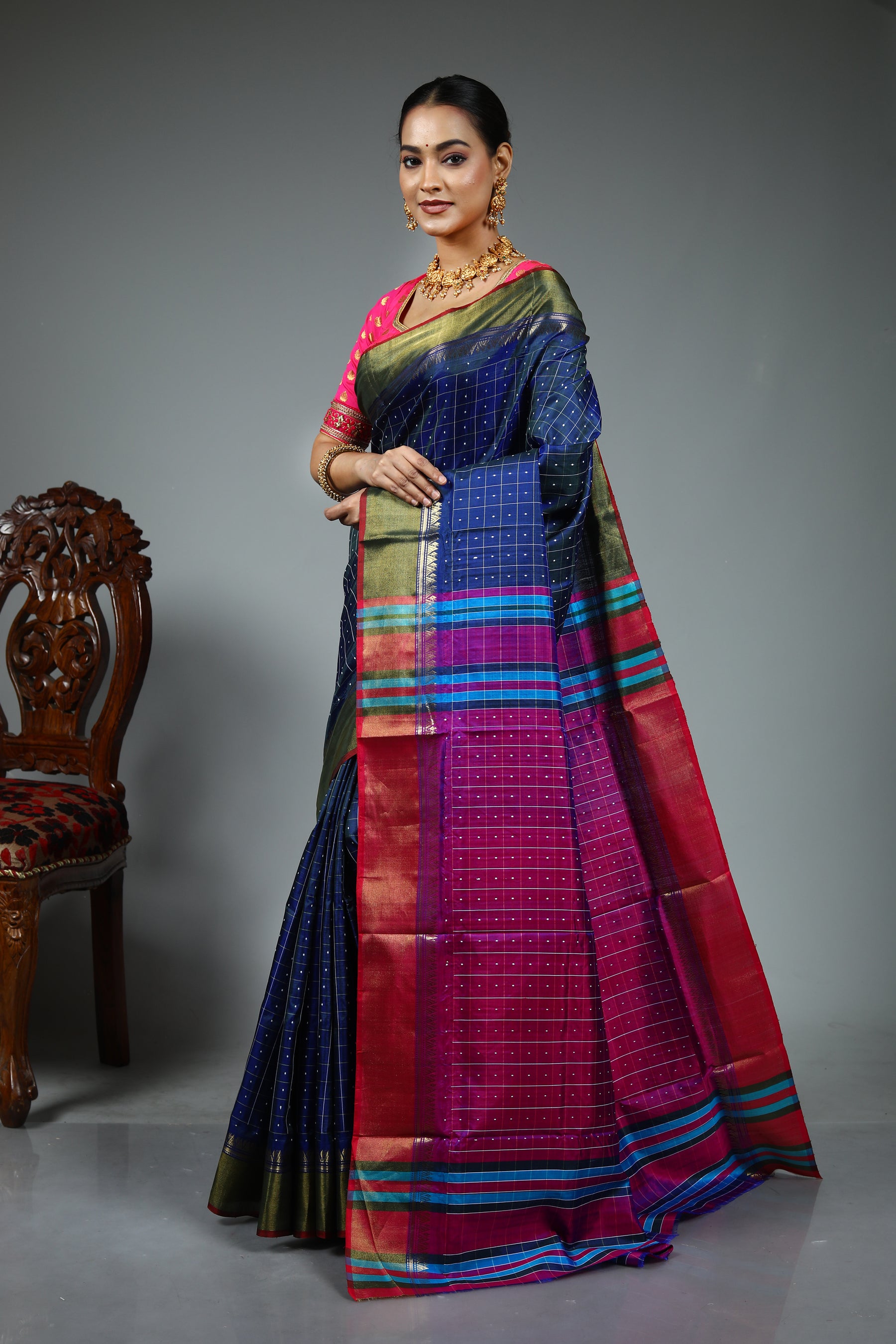Blue Kalashetra Saree