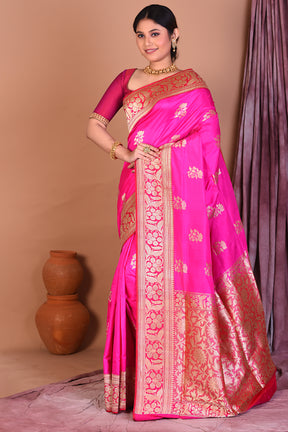 Rani Pure Katan Saree with Golden Zari - Keya Seth Exclusive