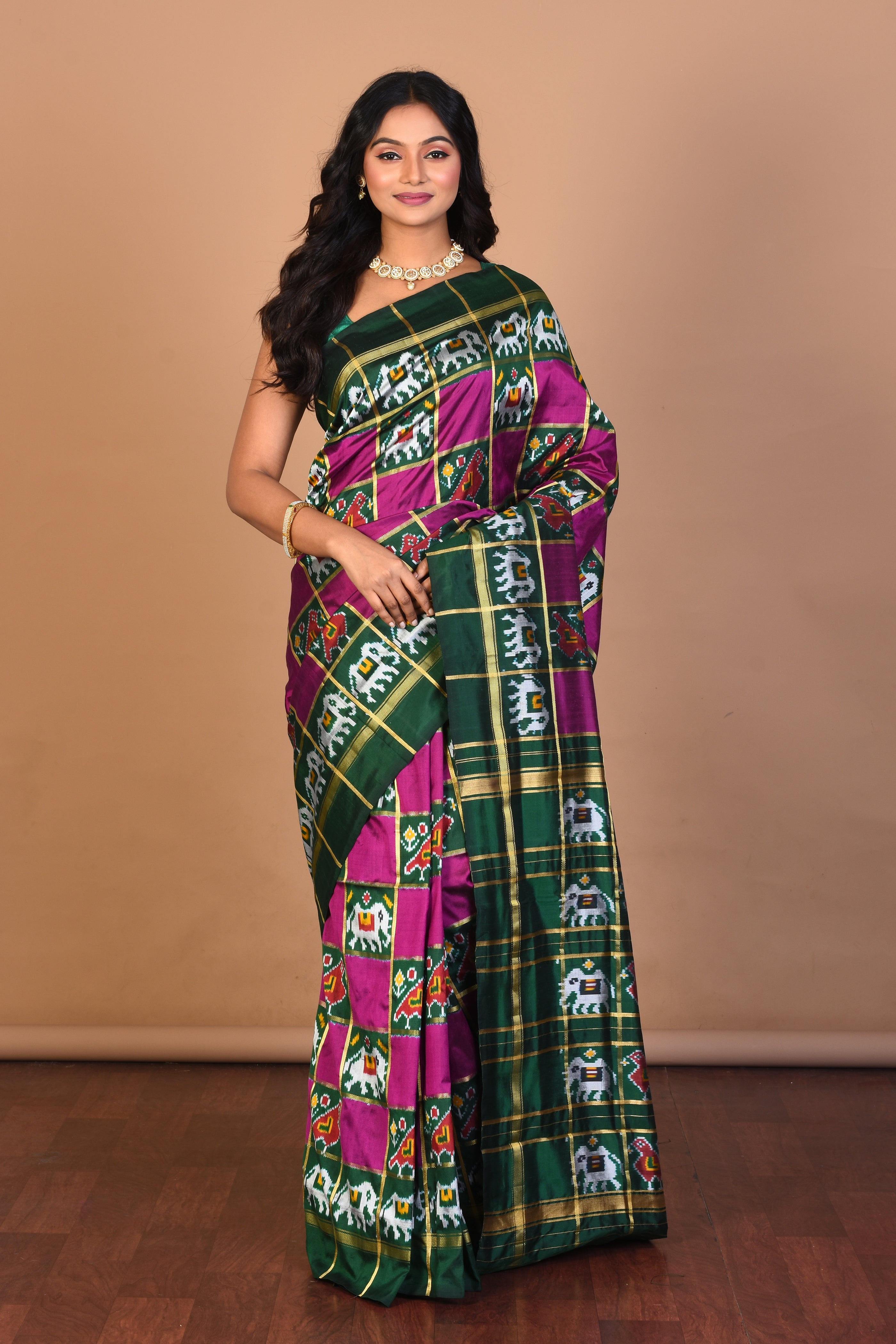 Purple Pure Ikkat Silk Saree with Blouse Piece - Keya Seth Exclusive