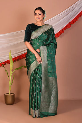 Green Blended Mashru Silk Saree - Keya Seth Exclusive