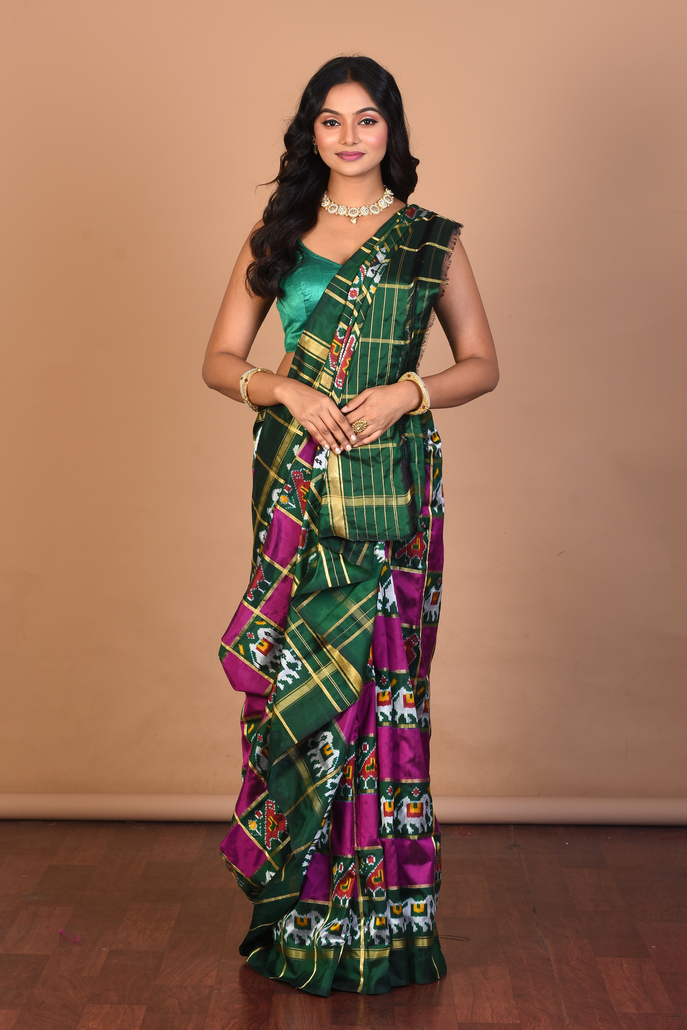 Purple Pure Ikkat Silk Saree with Blouse Piece - Keya Seth Exclusive