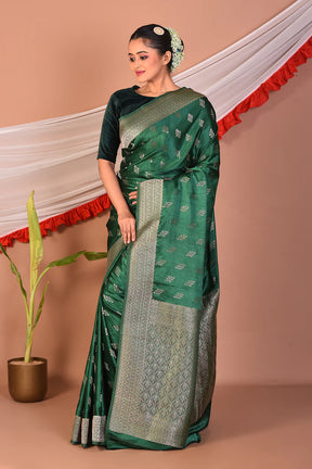Green Blended Mashru Silk Saree - Keya Seth Exclusive
