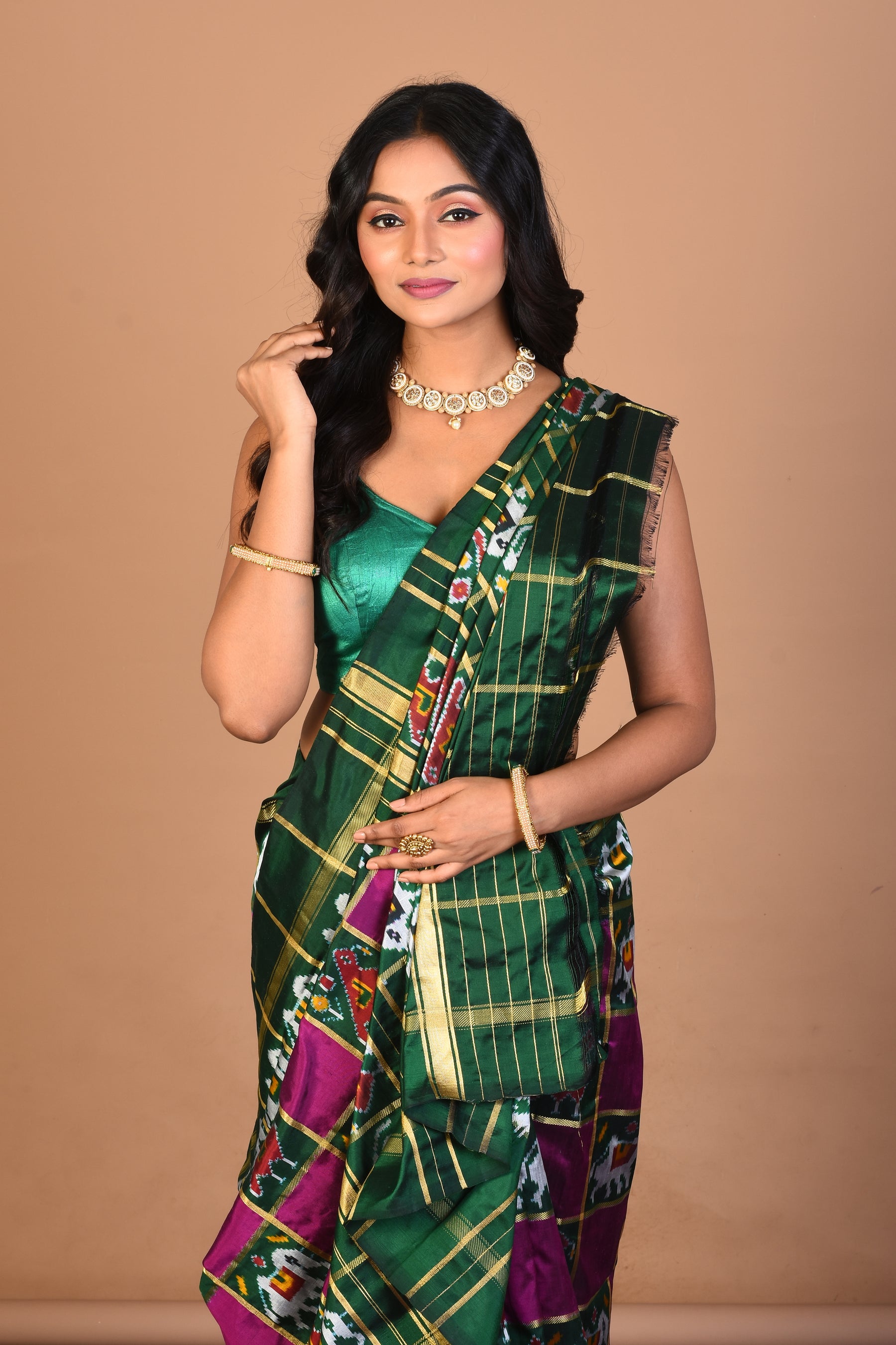 Purple Pure Ikkat Silk Saree with Blouse Piece - Keya Seth Exclusive