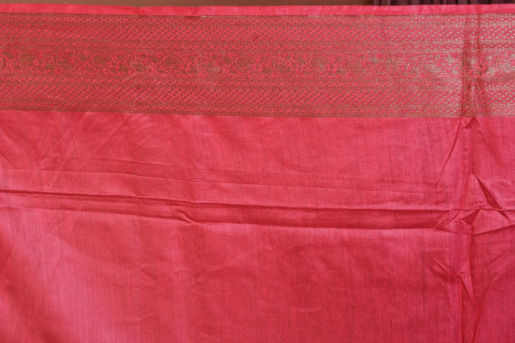 Peach Pure Tussar Saree with Golden Zari - Keya Seth Exclusive