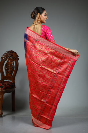 Royal Blue Bomkai Saree