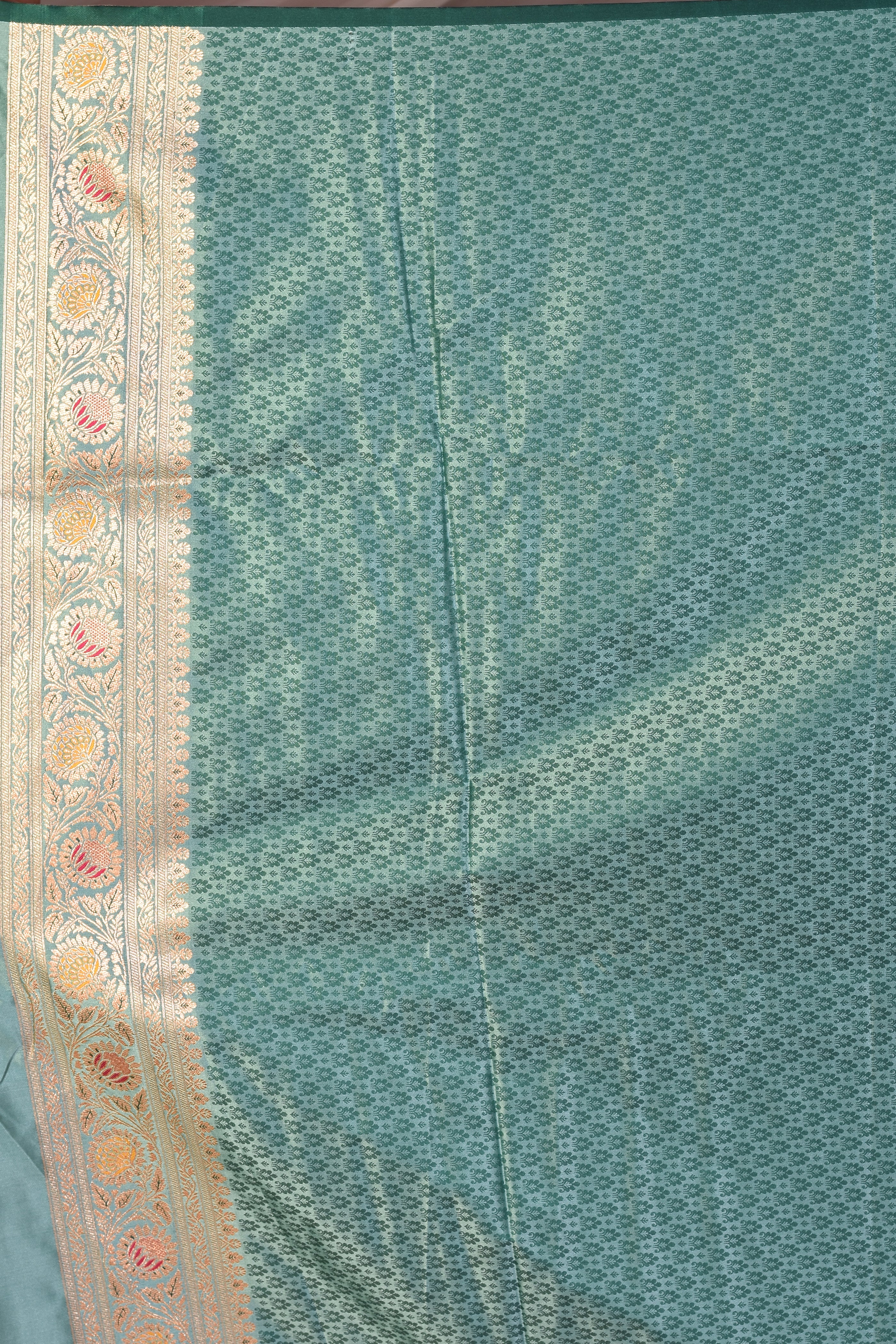 Sea Green Blended Mashru Silk Saree - Keya Seth Exclusive