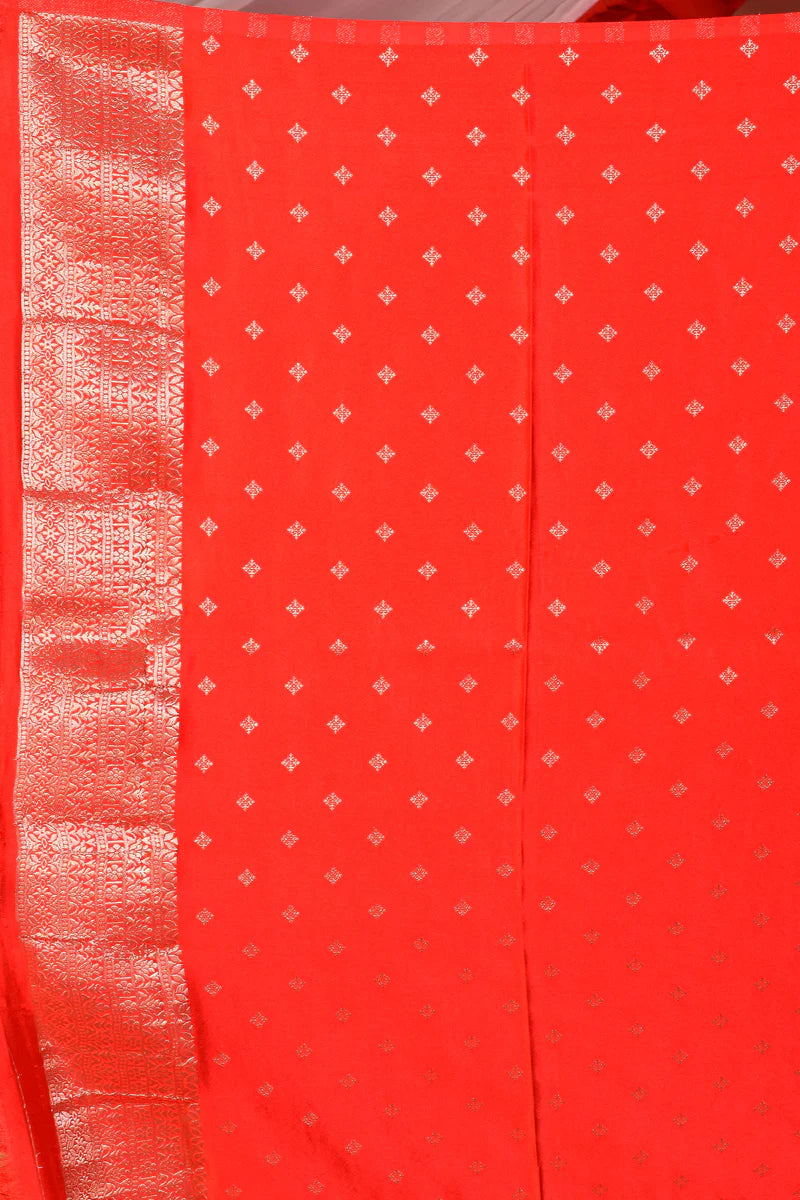 Red Blended Mashru Silk Saree - Keya Seth Exclusive