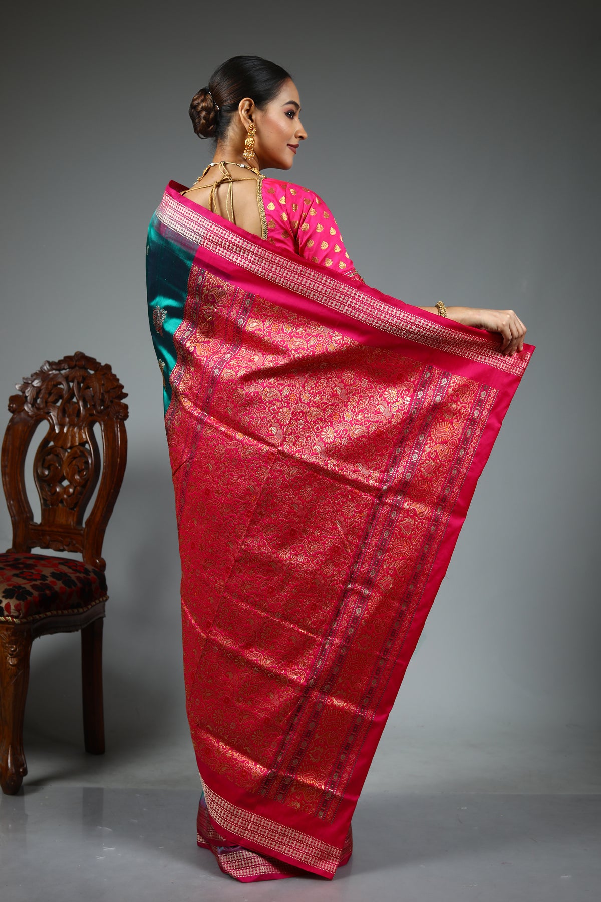 Green Pure Bomkai Saree