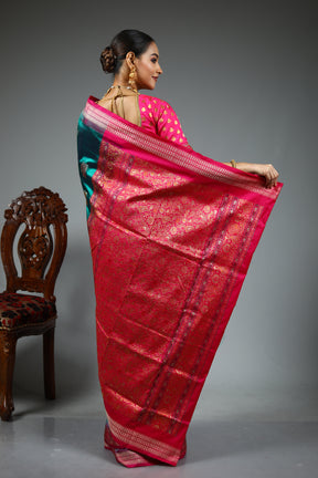 Green Pure Bomkai Saree