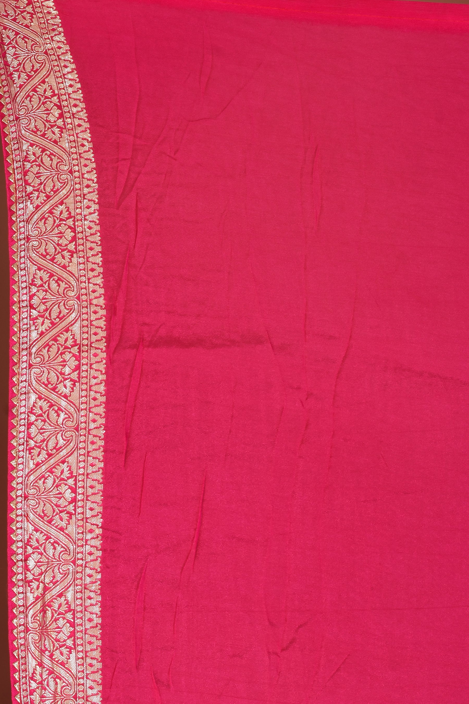 Pink Blended Khaddi Georgette Saree with Golden Zari - Keya Seth Exclusive