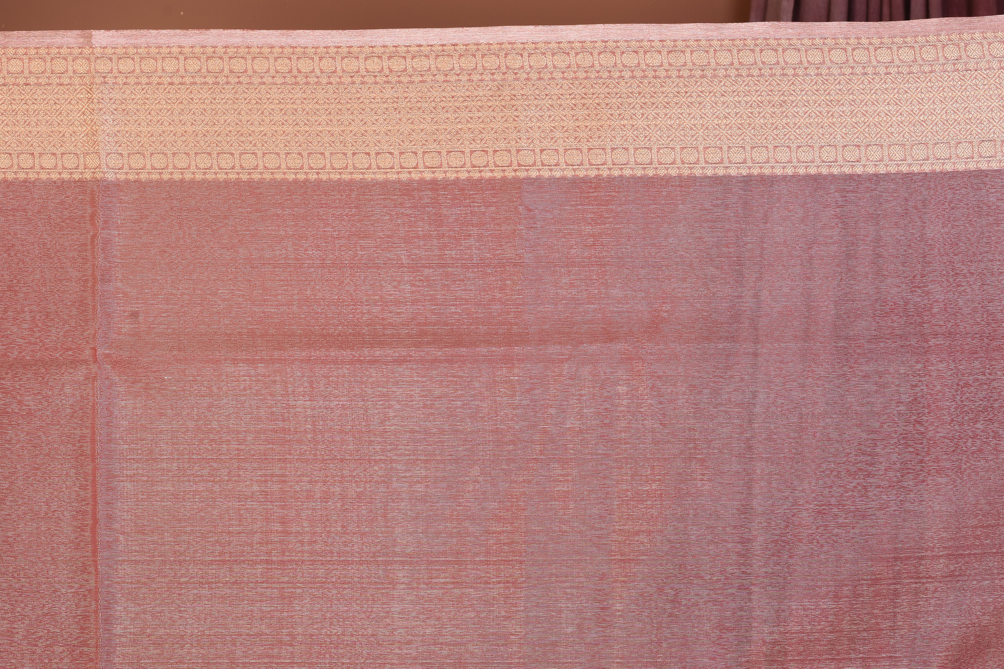 Peach Blended Tissue Saree with Zari Work - Keya Seth Exclusive