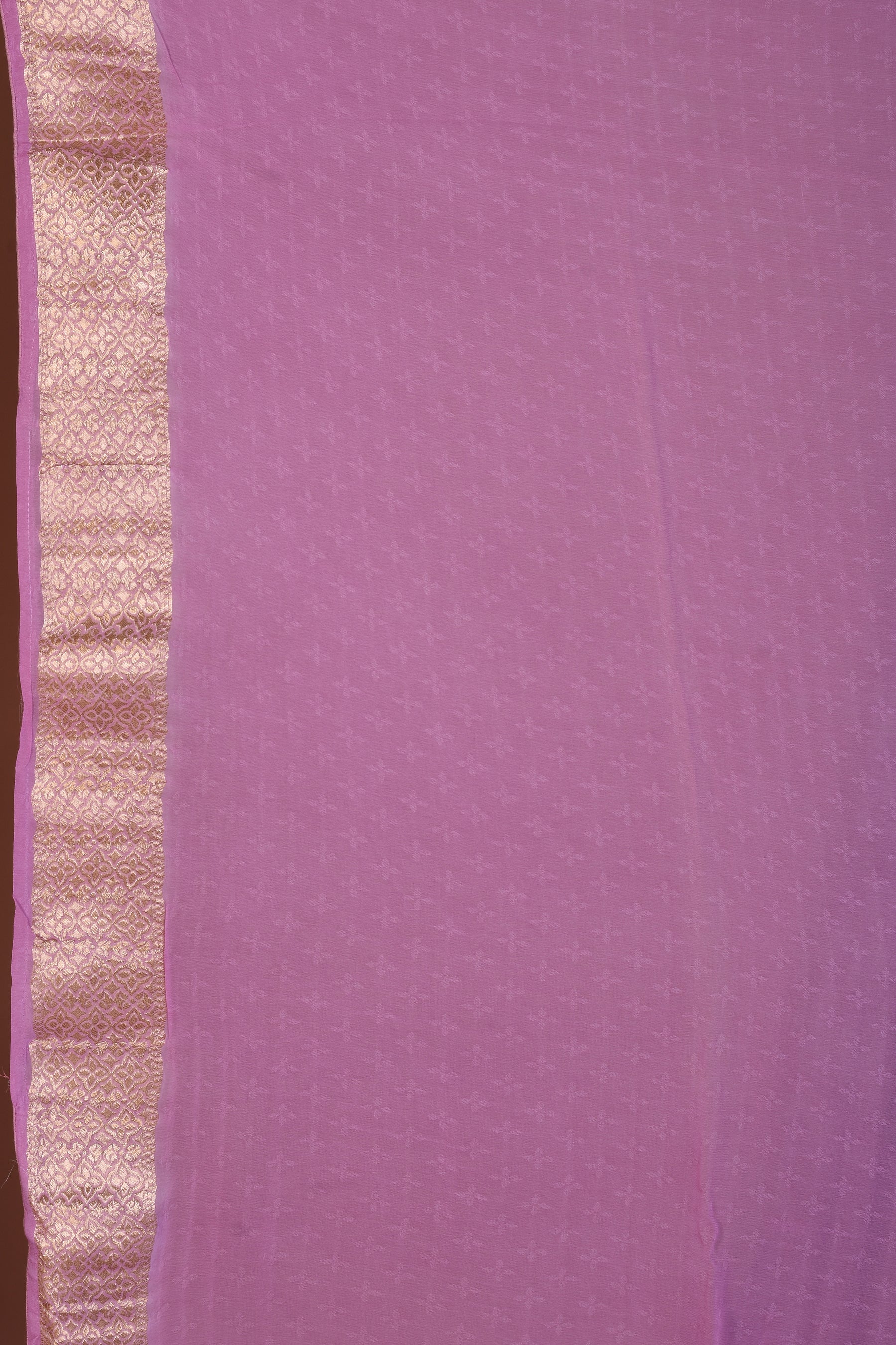 Light Purple Blended Khaddi Georgette Saree with Golden Zari - Keya Seth Exclusive