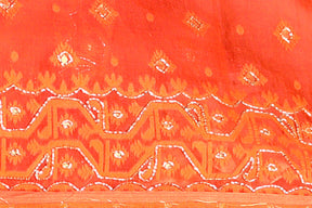 Orange Jamdani Saree with Cutdana Work