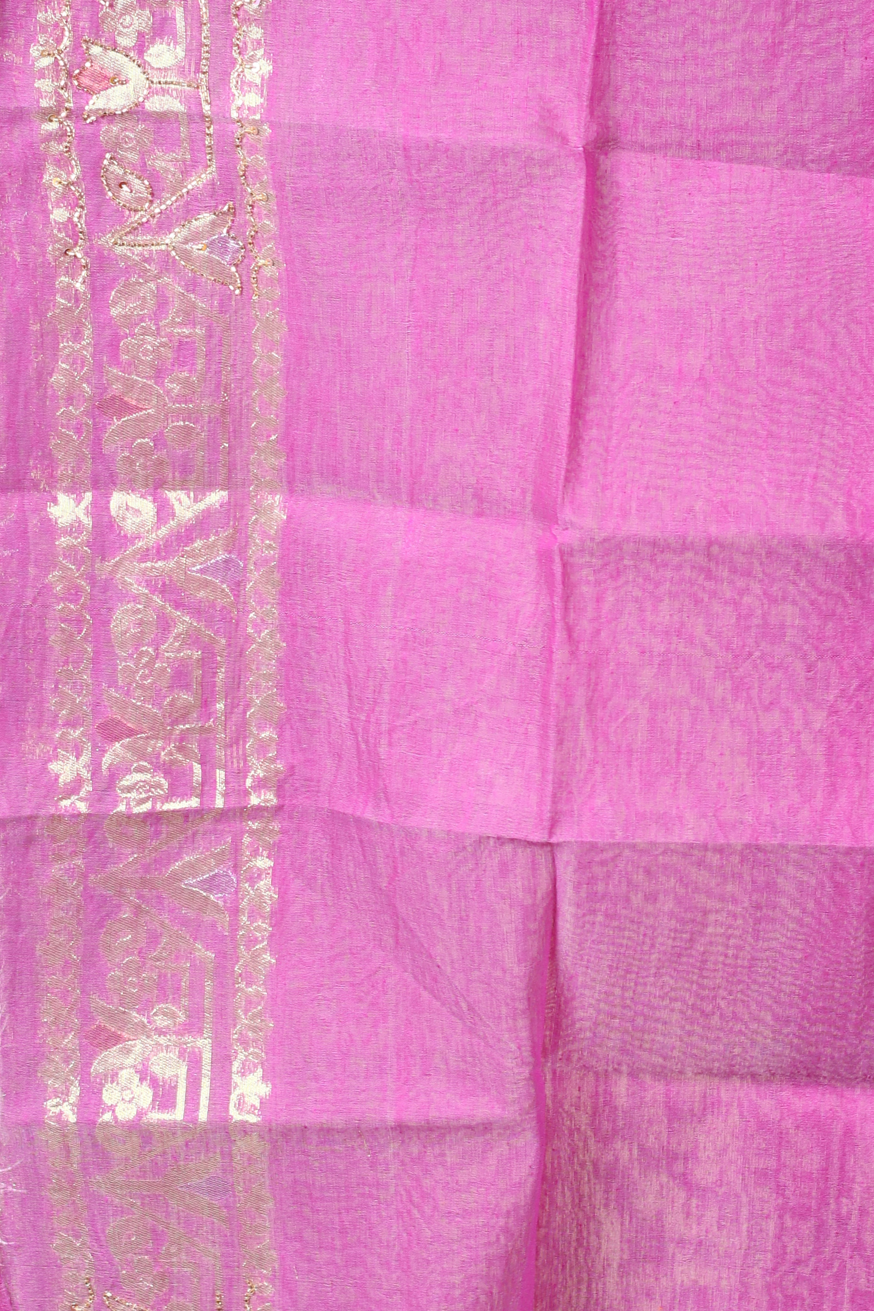 Light Purple Jamdani Saree with Cutdana Work