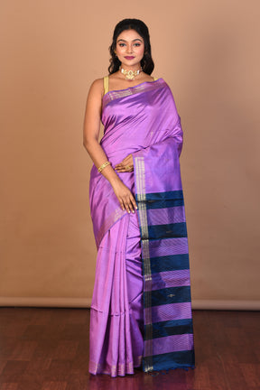 Purple Pure Silk Saree with Blouse Piece - Keya Seth Exclusive