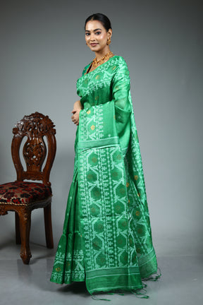 Green Tussar Saree