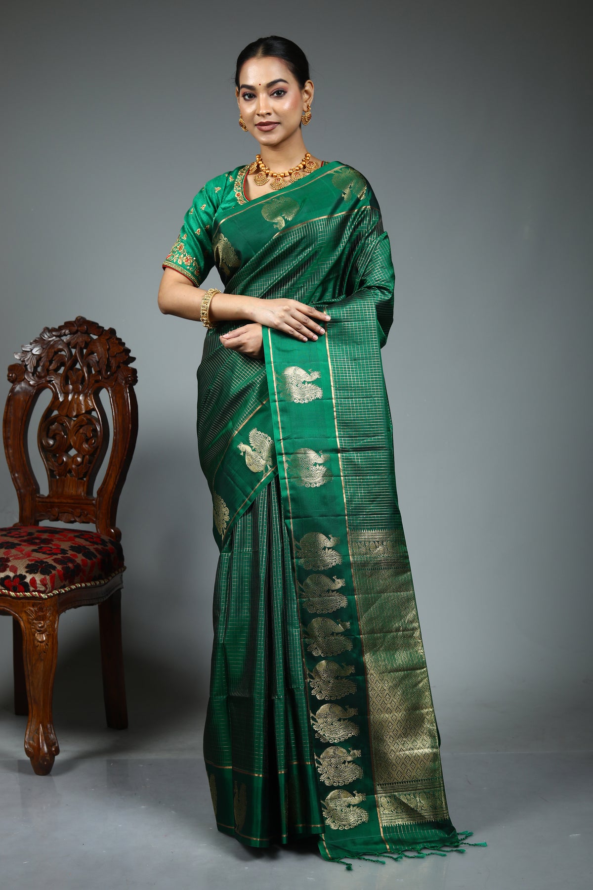 Green Pure Katan Saree