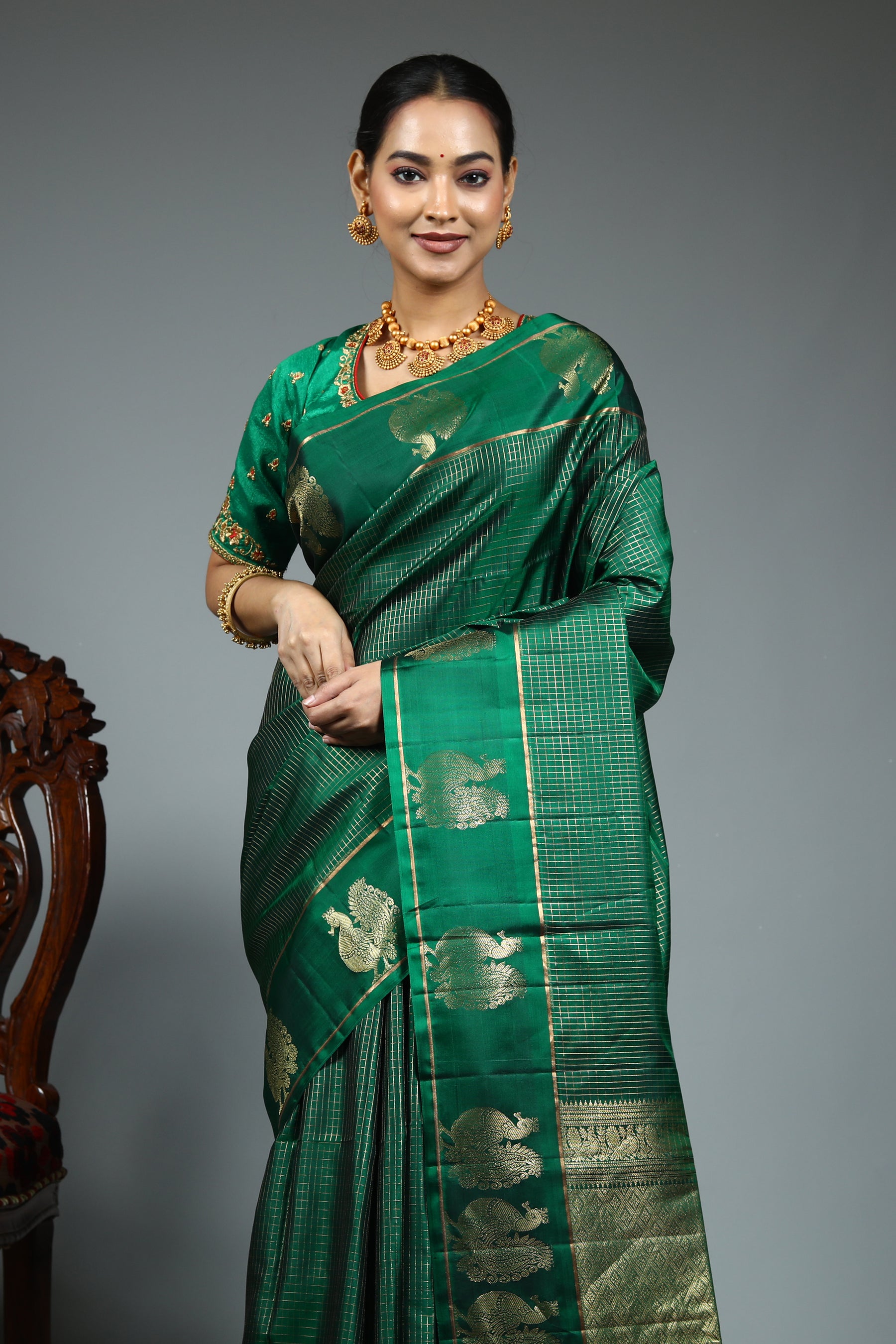 Green Pure Katan Saree