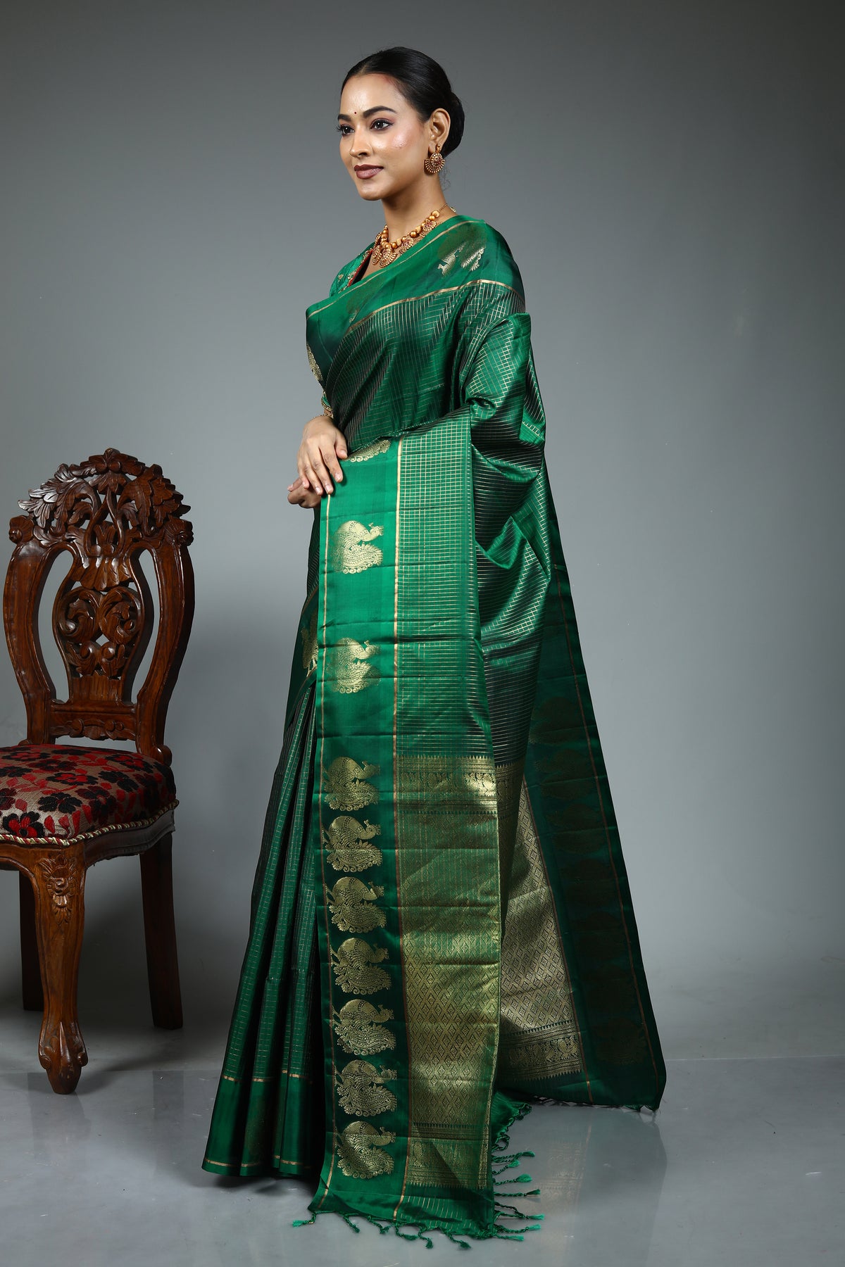 Green Pure Katan Saree