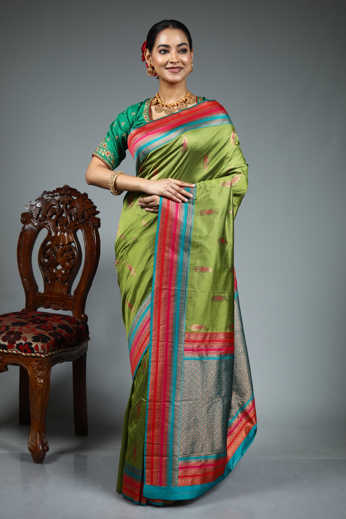 Green Pure Silk Saree