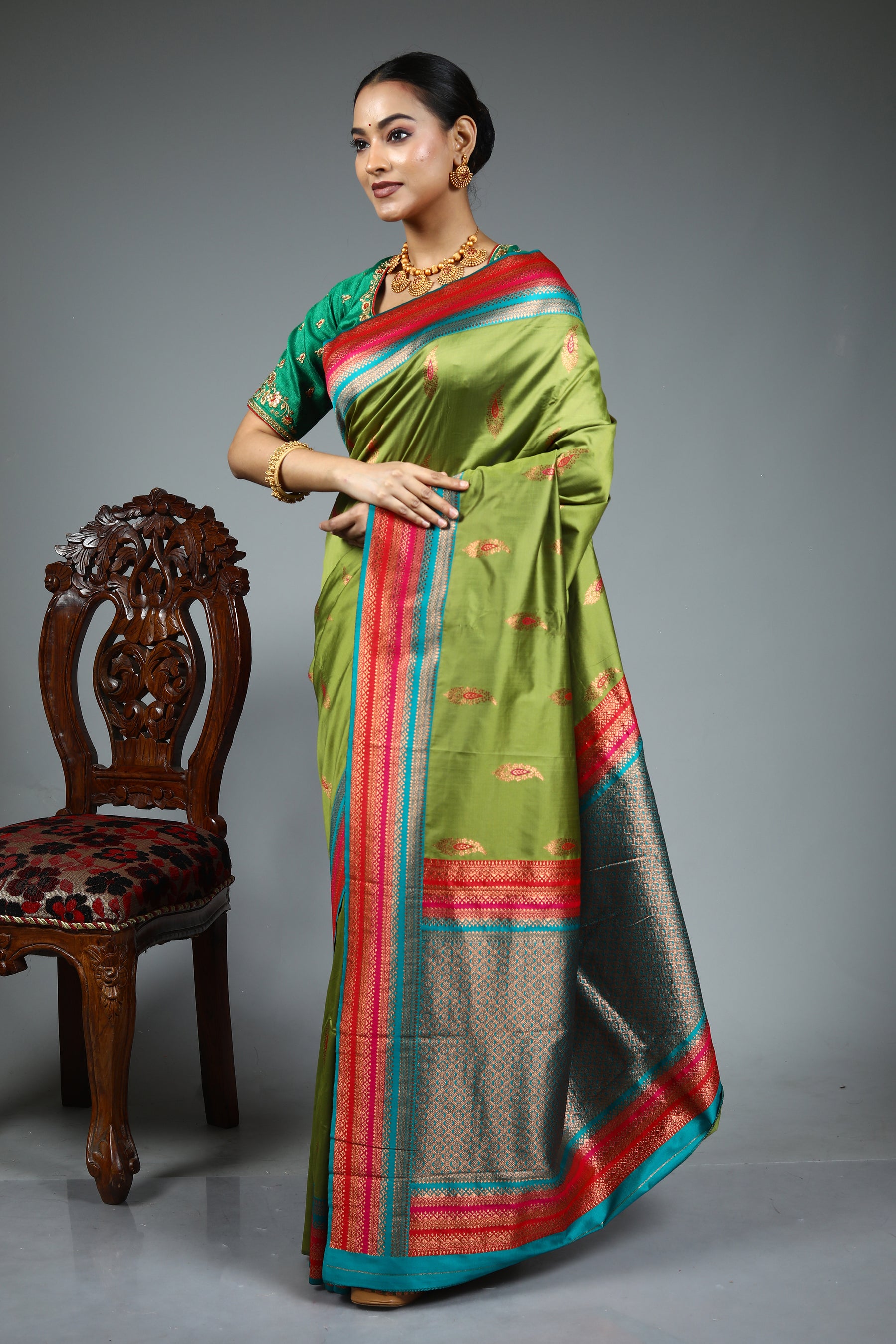 Green Pure Silk Saree