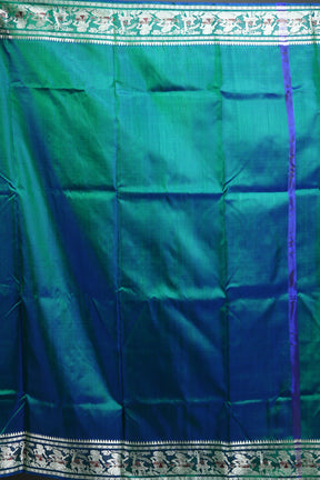 Green Dual Tone Pure Baluchari Saree