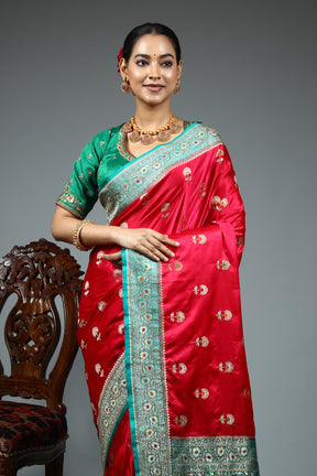 Red Blended Silk Saree