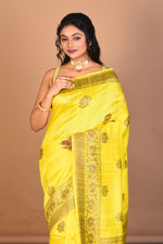 Load image into Gallery viewer, Yellow Pure Raw Silk Saree with Blouse Piece - Keya Seth Exclusive
