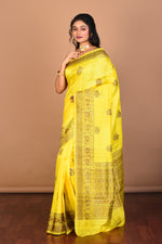 Load image into Gallery viewer, Yellow Pure Raw Silk Saree with Blouse Piece - Keya Seth Exclusive
