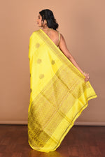 Load image into Gallery viewer, Yellow Pure Raw Silk Saree with Blouse Piece - Keya Seth Exclusive
