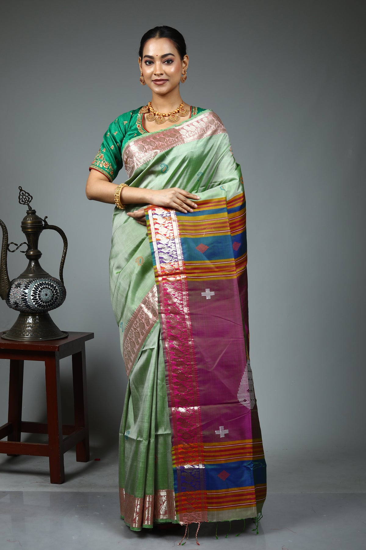 Green Kalashetra Saree