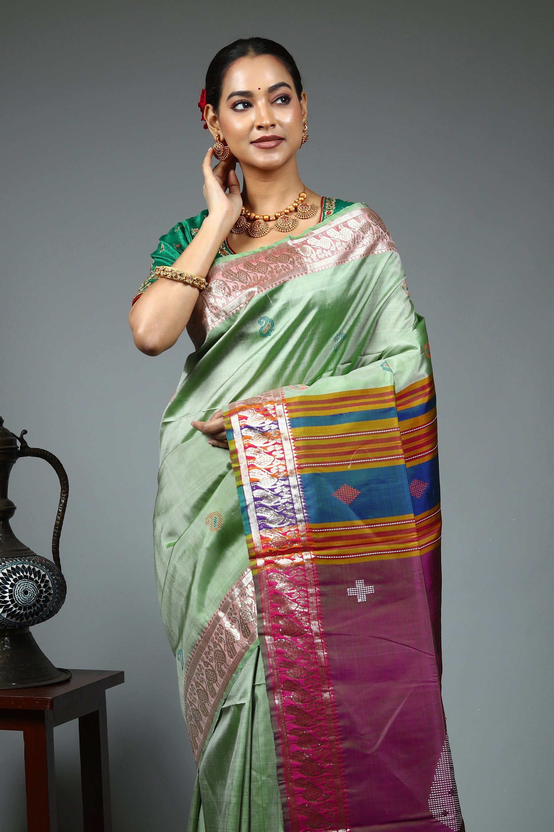 Green Kalashetra Saree