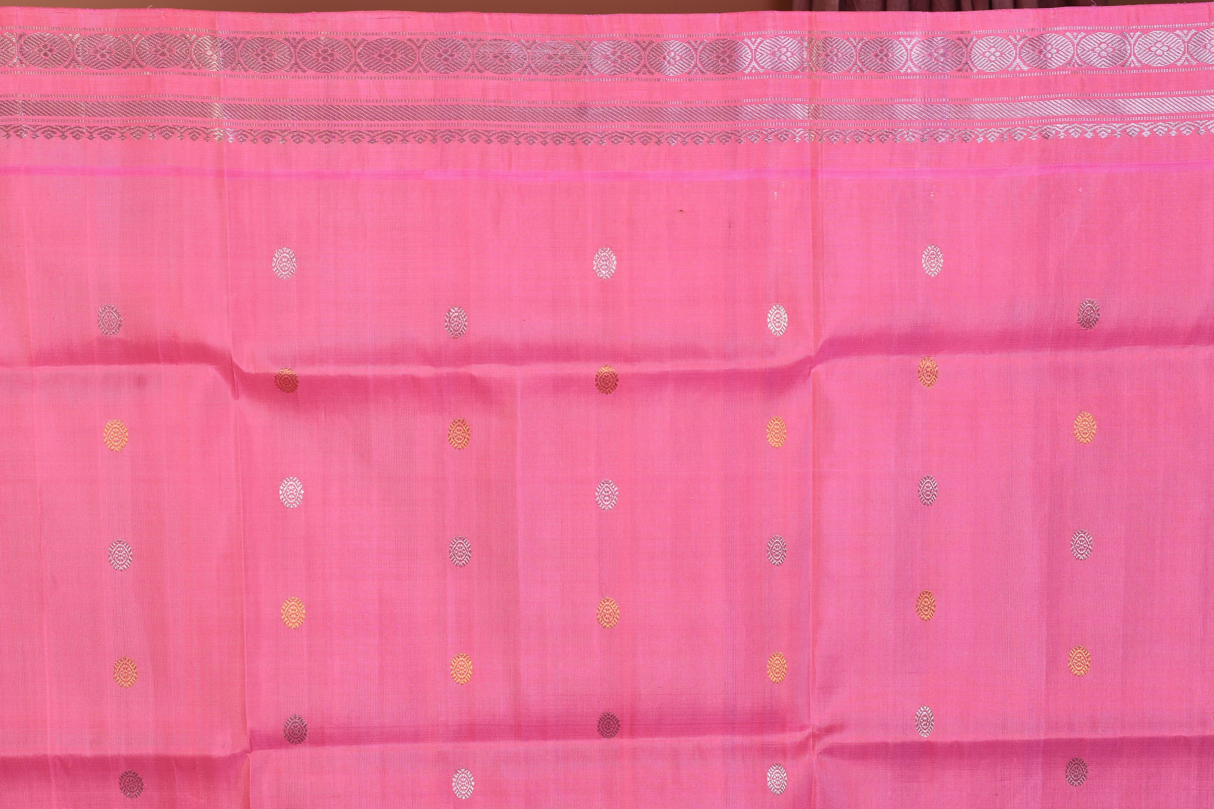 Vibrant Green Pure Gadwal Saree with Light Pink Borders - Keya Seth Exclusive