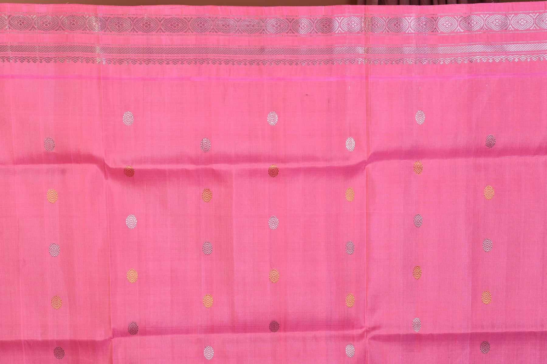 Vibrant Green Pure Gadwal Saree with Light Pink Borders - Keya Seth Exclusive