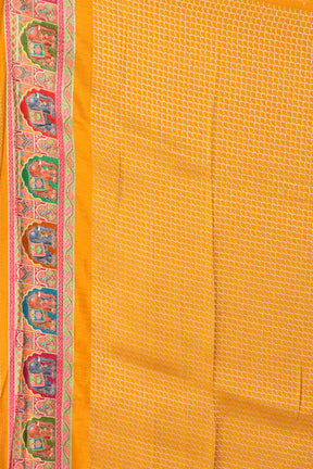 Mustard Blended Printed Silk Saree - Keya Seth Exclusive