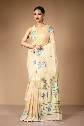 Offwhite Tussar Saree
