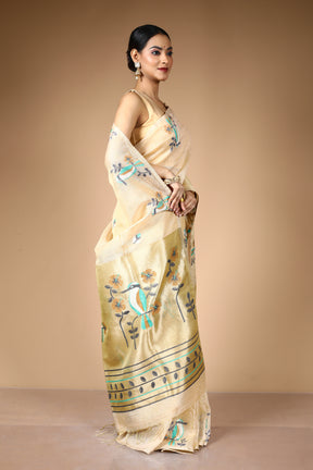 Offwhite Tussar Saree